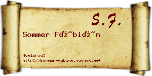 Sommer Fábián névjegykártya